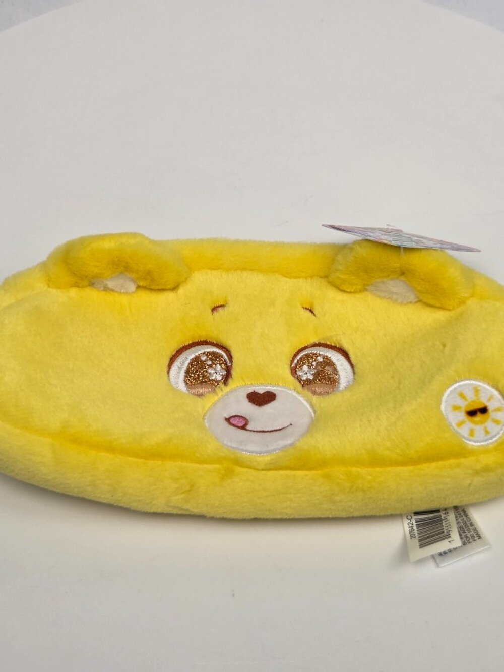 Care Bears Funshine Bear Yellow Plush Pencil/ Makeup Pouch 9" (NWT)